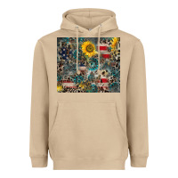 Mushroom America Flag Leopard Gemstone Sunflower Heavyweight Hoodie - CowCowDesign
