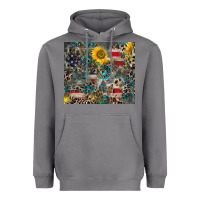 Storm America Flag Leopard Gemstone Sunflower Heavyweight Hoodie - CowCowDesign