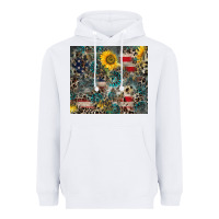 White America Flag Leopard Gemstone Sunflower Heavyweight Hoodie - CowCowDesign