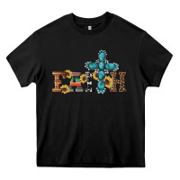 Black western gemstone cross faith Heavy Core Tee - Artiststas