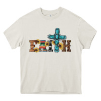 Cream western gemstone cross faith Heavy Core Tee - Artiststas