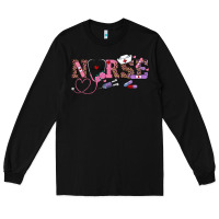 Black valentine's day nurse Long Sleeve Tee - RanaPortraitStore