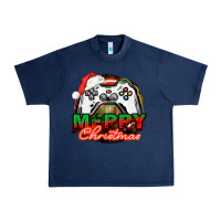 Navy Gamer Merry Christmas Urban Heavy Tee - NancyCooperArtShop