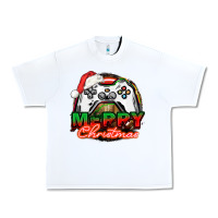 White Gamer Merry Christmas Urban Heavy Tee - NancyCooperArtShop