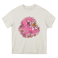 Cream lotus patches Heavy Core Tee - AdoDesignShop