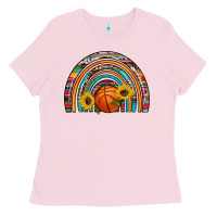 Bubblegum Pink basketball rainbow Ladies Tee - Artiststas