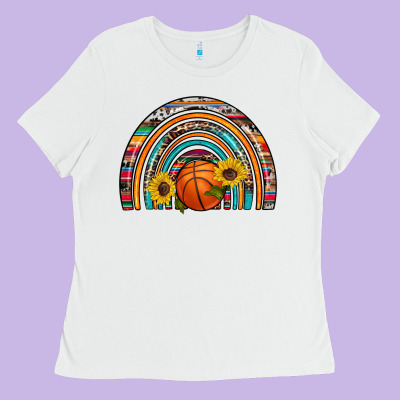Basketball Rainbow Ladies Tee Designed By Artiststas