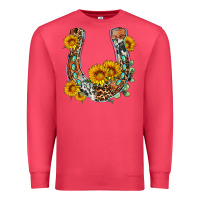Cardinal western leopard cowhide sunflowers horseshoe Premium Sweatshirt - OliviaCreatesArt
