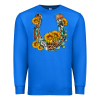 True Royal western leopard cowhide sunflowers horseshoe Premium Sweatshirt - OliviaCreatesArt