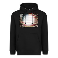 Black American Flag Cowhide Leopard Bleach Effect Heavyweight Hoodie - CowCowDesign