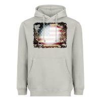 Moon Dust American Flag Cowhide Leopard Bleach Effect Heavyweight Hoodie - CowCowDesign