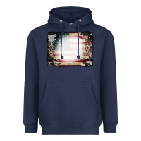 Navy American Flag Cowhide Leopard Bleach Effect Heavyweight Hoodie - CowCowDesign