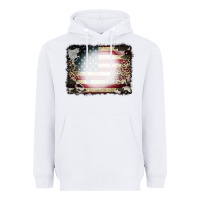 White American Flag Cowhide Leopard Bleach Effect Heavyweight Hoodie - CowCowDesign