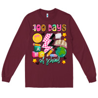 Burgundy 100 days of school Long Sleeve Tee - Artiststas