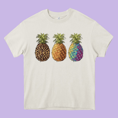 Pineapples Leopard Tie Dye Summer Heavy Core Tee Designed By Artiststas