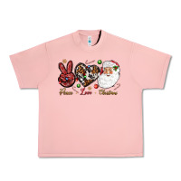 Salmon Peace love Christmas Urban Heavy Tee - NancyCooperArtShop