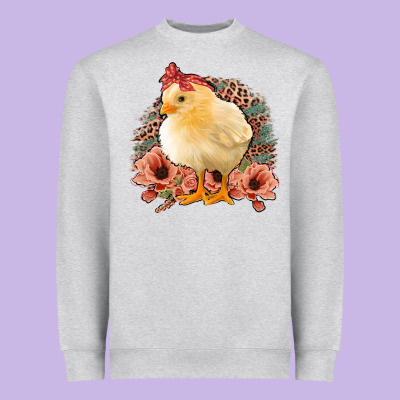 Chick With Flowers Leopard Background Heavyweight Sweatshirt Designed By Bettercallsaul