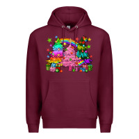 Burgundy pride christmas trees Premium Hoodie - HowdyJamesFarm