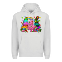 Dove Grey pride christmas trees Premium Hoodie - HowdyJamesFarm