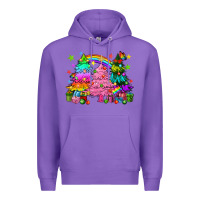 Purple pride christmas trees Premium Hoodie - HowdyJamesFarm