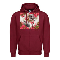 Burgundy skulls and roses tumbler Zipper Hoodie - TumblerDesignByShophia