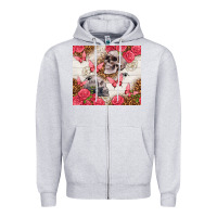 Heather Grey skulls and roses tumbler Zipper Hoodie - TumblerDesignByShophia