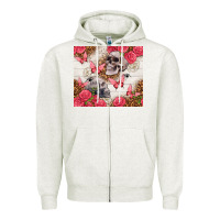 Oatmeal Heather skulls and roses tumbler Zipper Hoodie - TumblerDesignByShophia