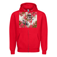 Red skulls and roses tumbler Zipper Hoodie - TumblerDesignByShophia