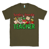 Army Green santa's favorite teacher Classic Tee - MaliasSmallBusiness