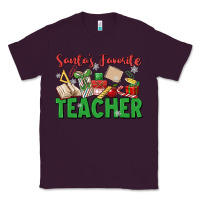 Plum santa's favorite teacher Classic Tee - MaliasSmallBusiness