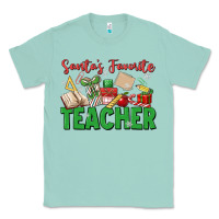 Seafoam santa's favorite teacher Classic Tee - MaliasSmallBusiness