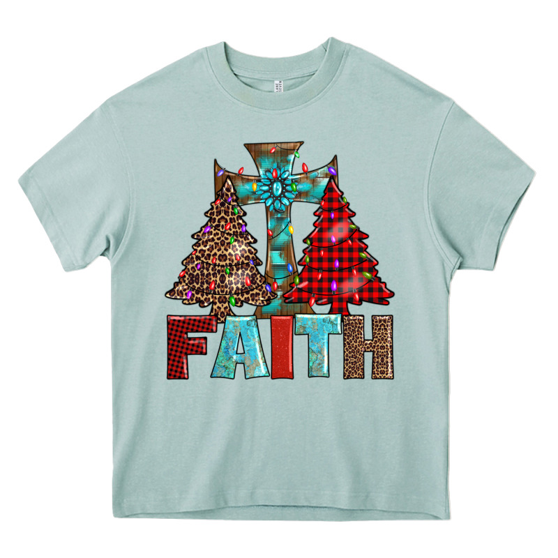 Cross And Christmas Trees Heavy Core Tee by AdoDesignShop | Teevron