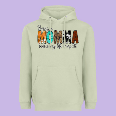 Being A Momma Makes My Life Complete Heavyweight Hoodie Designed By Cowcowdesign