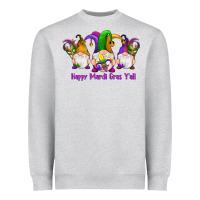 Heather Grey happy mardi gras y'all gnomes Heavyweight Sweatshirt - RanaPortraitStore
