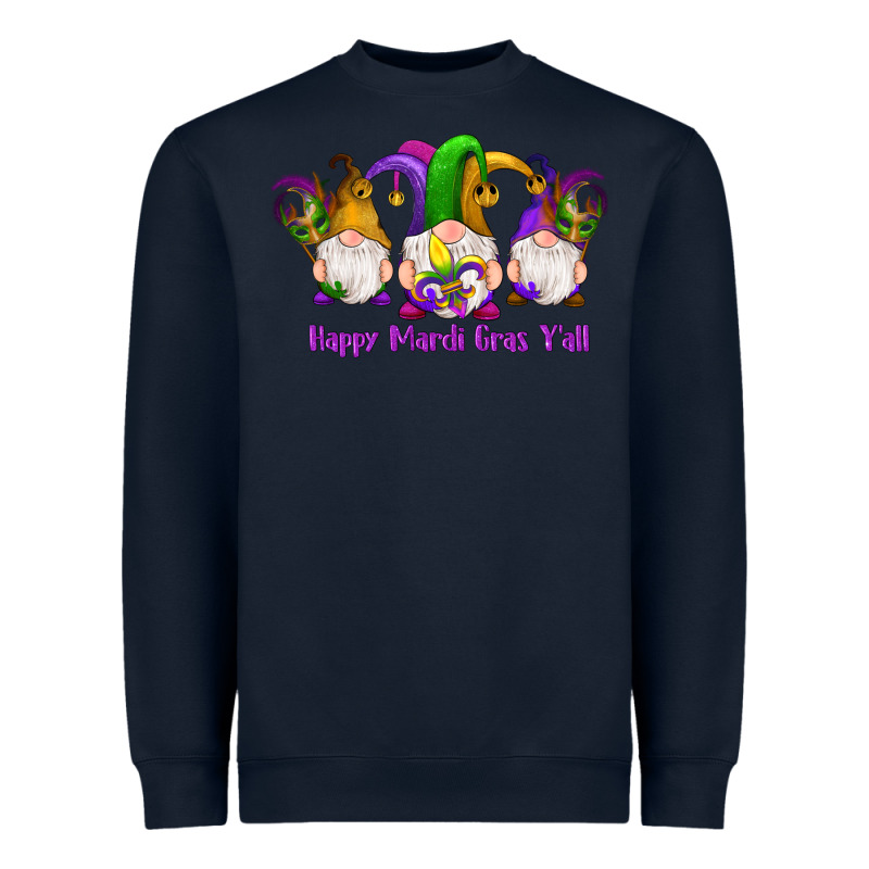 Happy Mardi Gras Y'all Gnomes Heavyweight Sweatshirt by RanaPortraitStore | Teevron