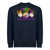 Navy happy mardi gras y'all gnomes Heavyweight Sweatshirt - RanaPortraitStore