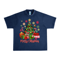 Navy merry christmas tree with gift box Urban Heavy Tee - MaliasSmallBusiness
