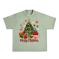 Oil Green merry christmas tree with gift box Urban Heavy Tee - MaliasSmallBusiness