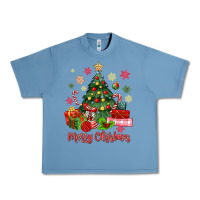 Pebble Blue merry christmas tree with gift box Urban Heavy Tee - MaliasSmallBusiness
