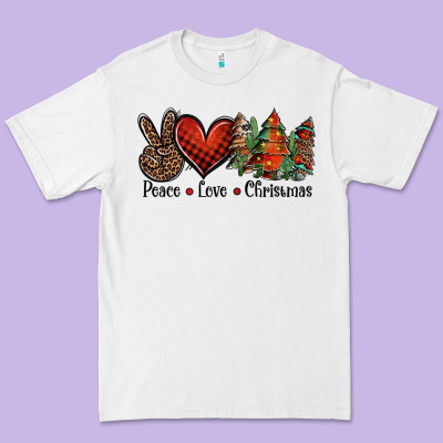 Peace Love Western Christmas Trees Premium Tee Designed By Jasminsmagicworld