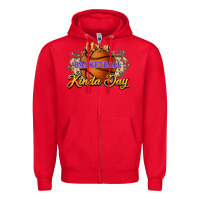 Red It's a Basketball kinda day Zipper Hoodie - HowdyJamesFarm