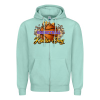 Seafoam It's a Basketball kinda day Zipper Hoodie - HowdyJamesFarm