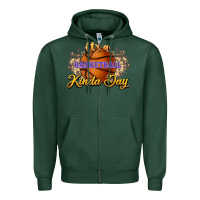 Sports Green It's a Basketball kinda day Zipper Hoodie - HowdyJamesFarm