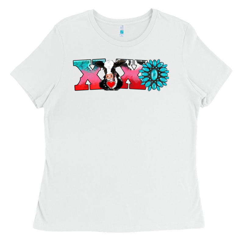 Xoxo With Cow Ladies Tee by AdoDesignShop | Teevron