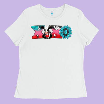 Xoxo With Cow Ladies Tee Designed By Adodesignshop