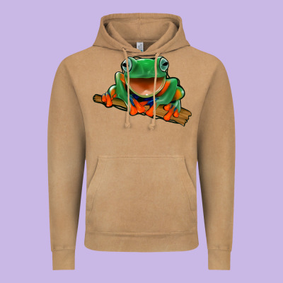Frog Vintage Hoodie Designed By Jasminsmagicworld