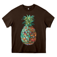 Chocolate Brown pineapple leopar turquoise serape summer Heavy Core Tee - Artiststas