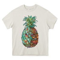 Cream pineapple leopar turquoise serape summer Heavy Core Tee - Artiststas