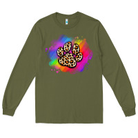 Army Green pride dog paw Long Sleeve Tee - Artiststas