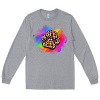 Heather Grey pride dog paw Long Sleeve Tee - Artiststas
